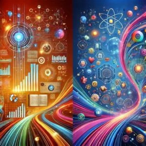 Vibrant image showing the unique features of Gemini Deep Research and ChatGPT in a colorful, dynamic design.